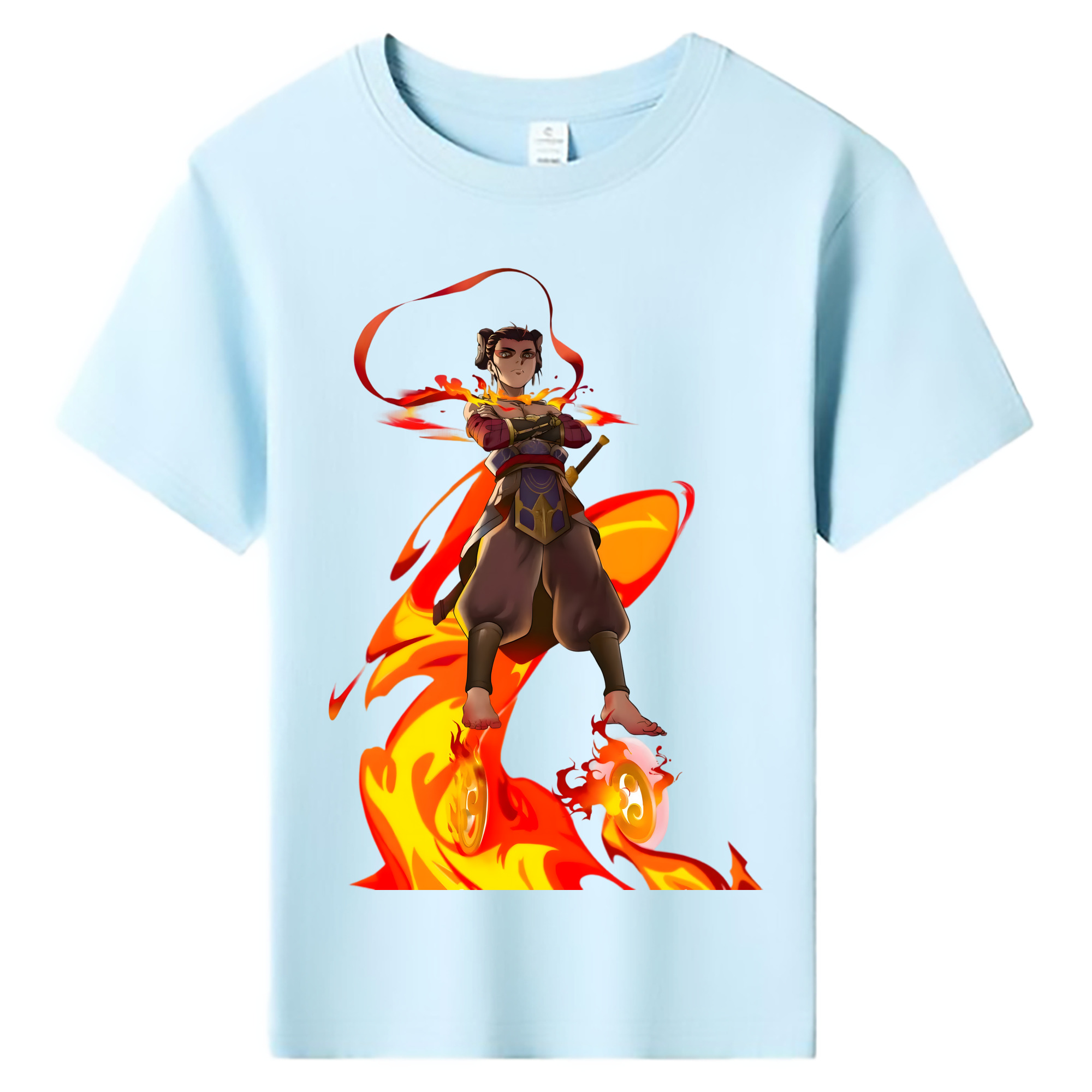（画像用） Ne Zha 2 ナタ 魔童の大暴れ 綿100％キッズTシャツ（フロントプリント）